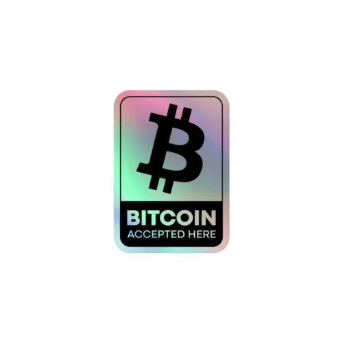 Bitcoin Accepted Here V2 Holographic stickers