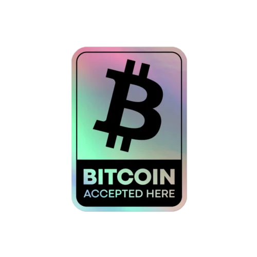 Bitcoin Accepted Here V2 Holographic stickers