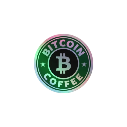 Bitcoin Coffee Holographic Sticker