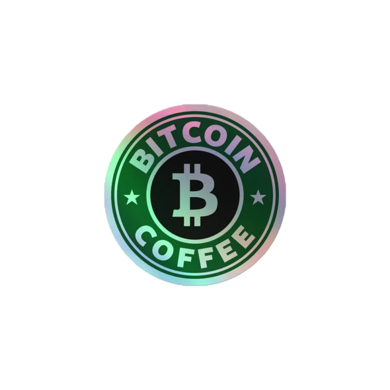 Bitcoin Coffee Holographic Sticker