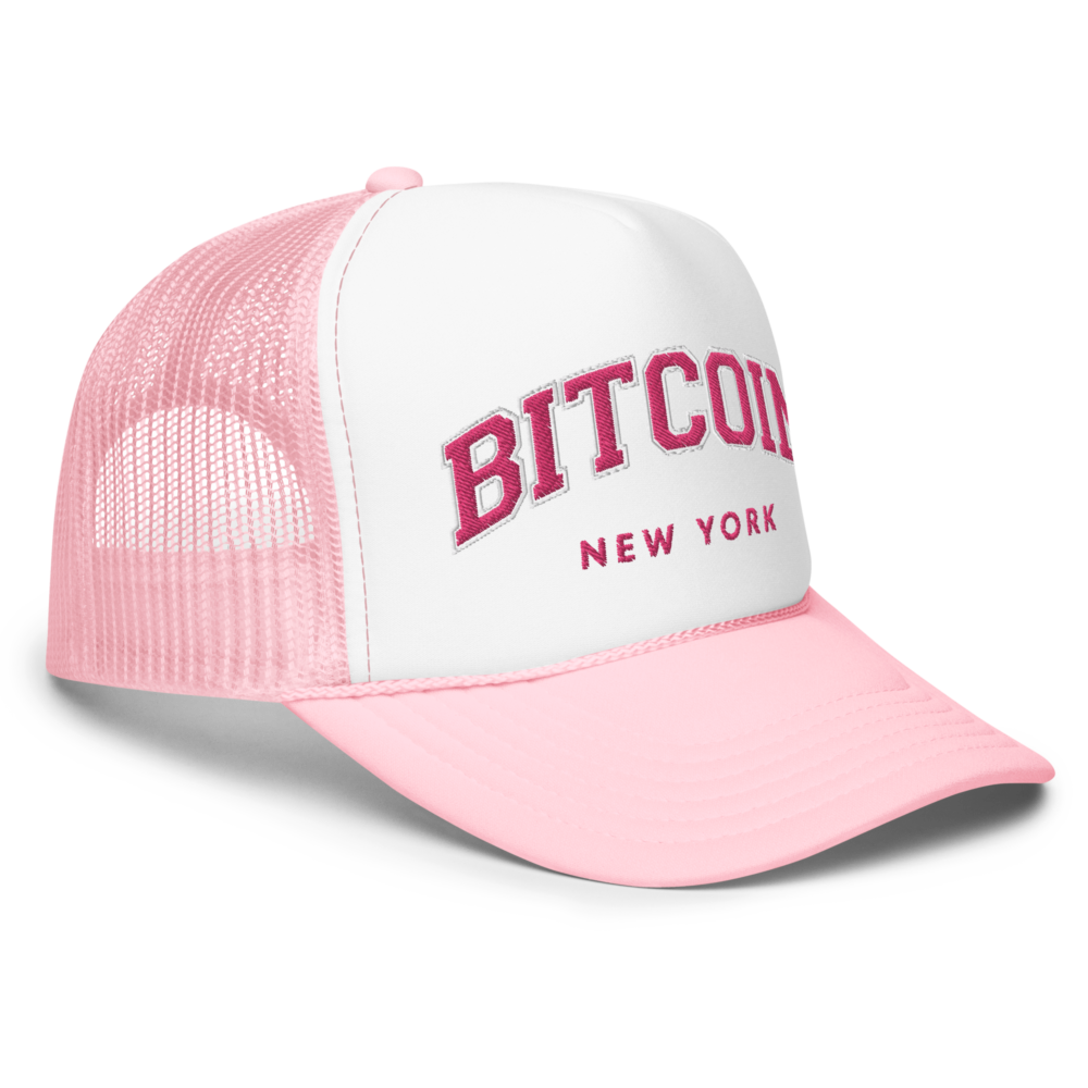 foam trucker hat light pink white light pink one size right front 646dd88c43e90 2 - Bitcoin New York Foam Trucker Hat
