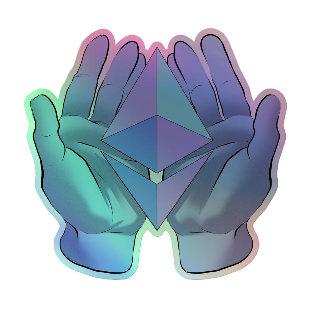 HODL Ethereum Holographic Sticker - Image 3
