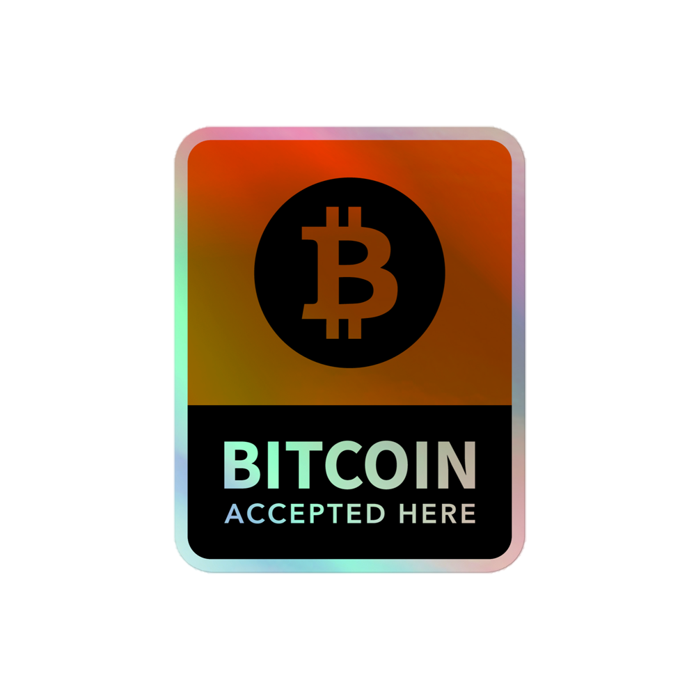 kiss cut holographic stickers grey 4x4 front 646ccc71d327d - Bitcoin Accepted Here Holographic Sticker