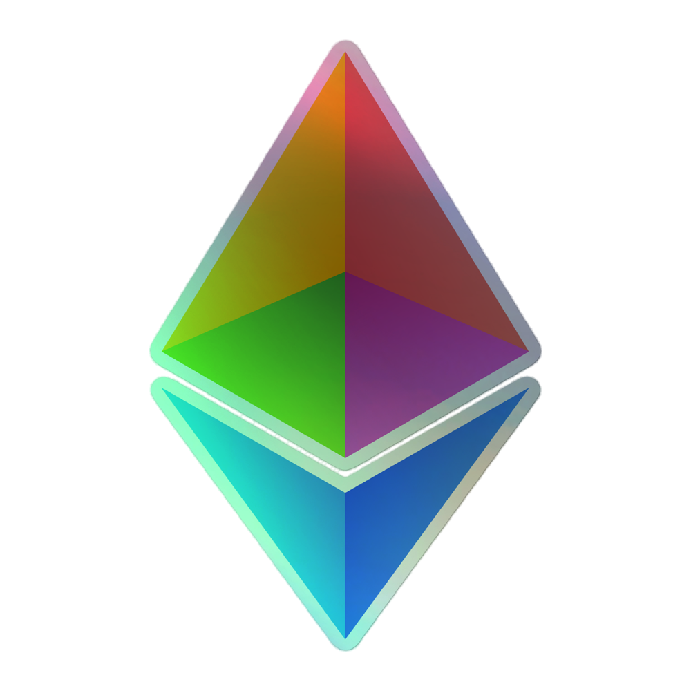 kiss cut holographic stickers grey 5.5x5.5 front 646cc6ddaeeda - Ethereum Holographic Sticker