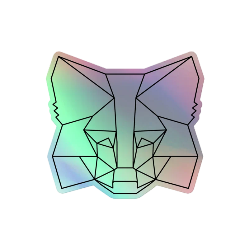 MetaMask Outline Logo Holographic Sticker