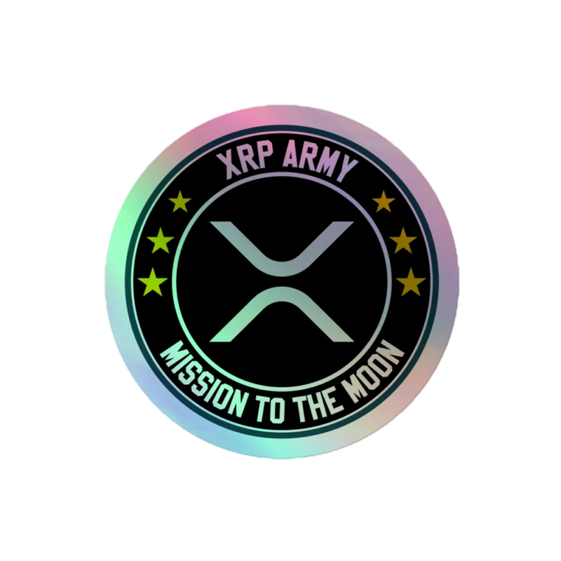 XRP Army: Mission To The Moon Holographic Sticker