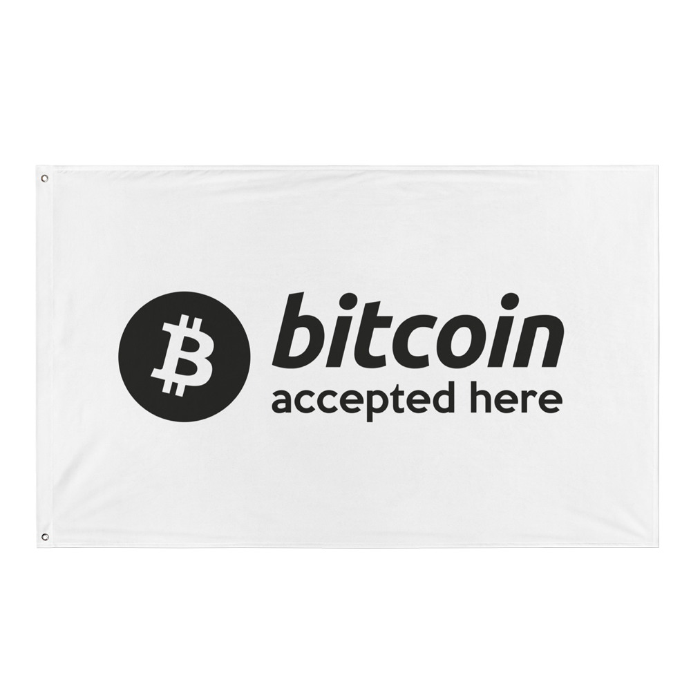 all over print flag white front 6478dafa0fdf5 - Bitcoin Accepted Here Flag
