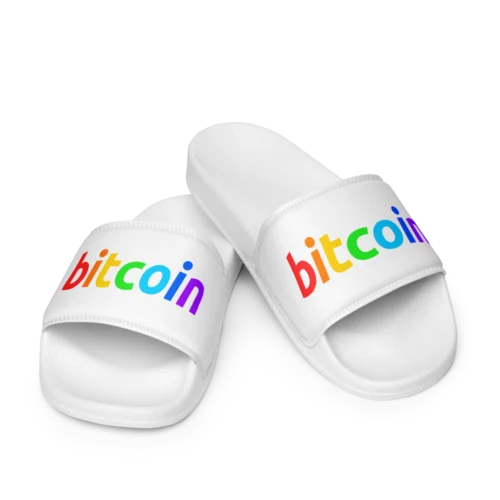 Bitcoin Rainbow Logo Men’s Slides