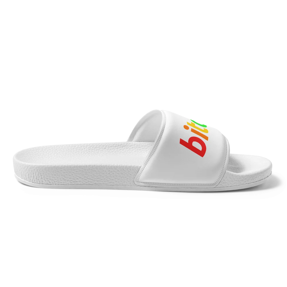 Bitcoin Rainbow Logo Men’s Slides - Image 3