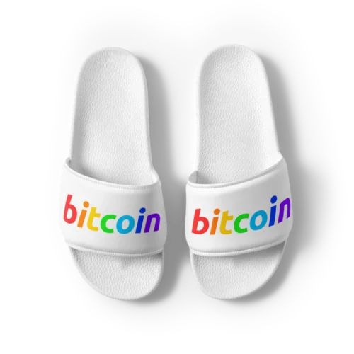 Bitcoin Rainbow Logo Men’s Slides