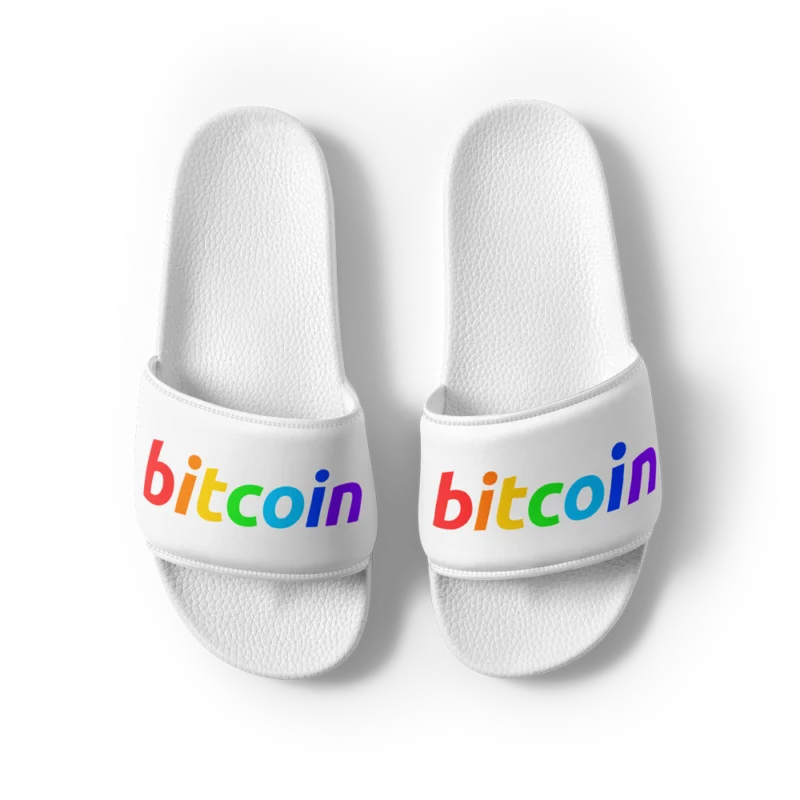 Bitcoin Rainbow Logo Men’s Slides