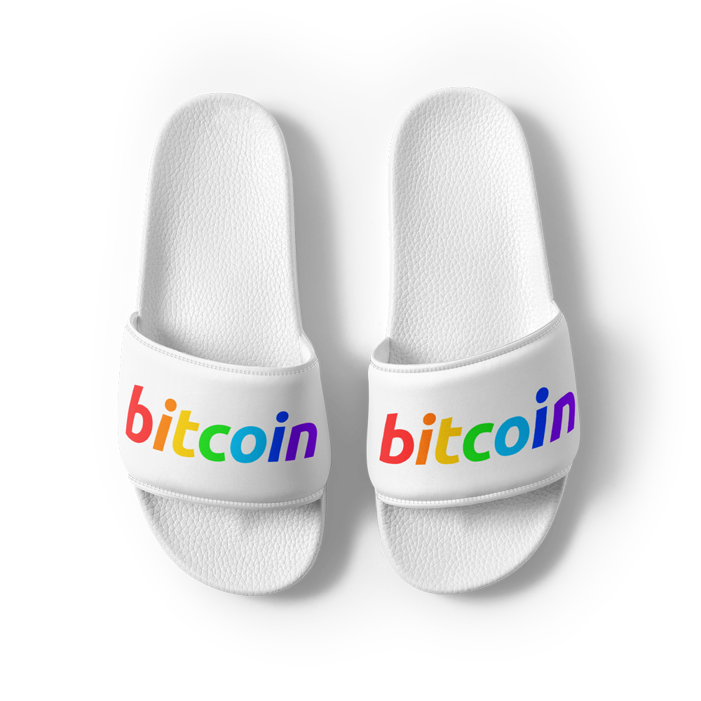 Bitcoin Rainbow Logo Men’s Slides