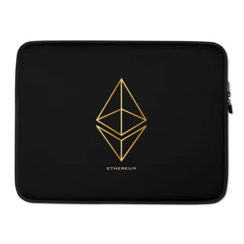 Ethereum Gold Logo Laptop Sleeve