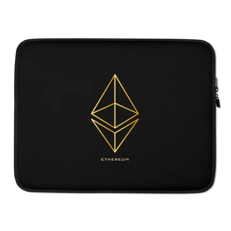 Ethereum Gold Logo Laptop Sleeve