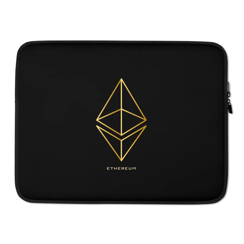 Ethereum Gold Logo Laptop Sleeve