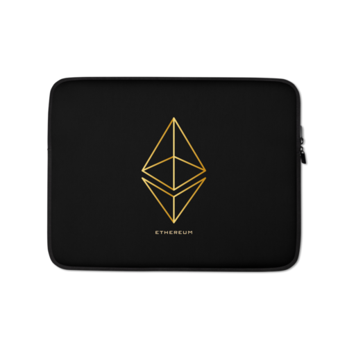 Ethereum Gold Logo Laptop Sleeve