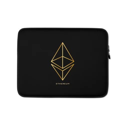 Ethereum Gold Logo Laptop Sleeve