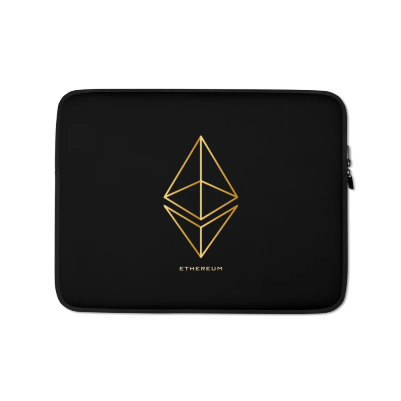 Ethereum Gold Logo Laptop Sleeve