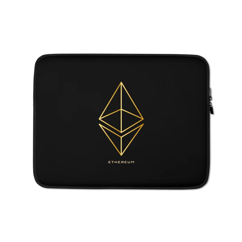 Ethereum Gold Logo Laptop Sleeve