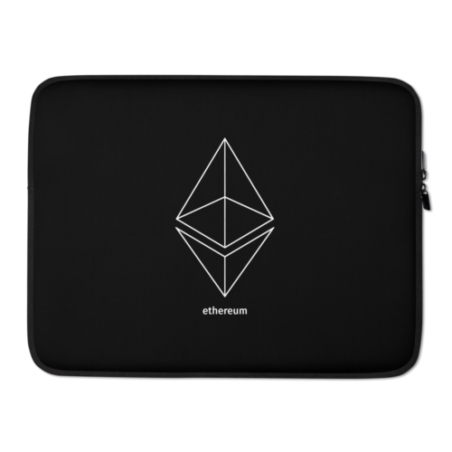 Ethereum White Outline Logo Laptop Sleeve