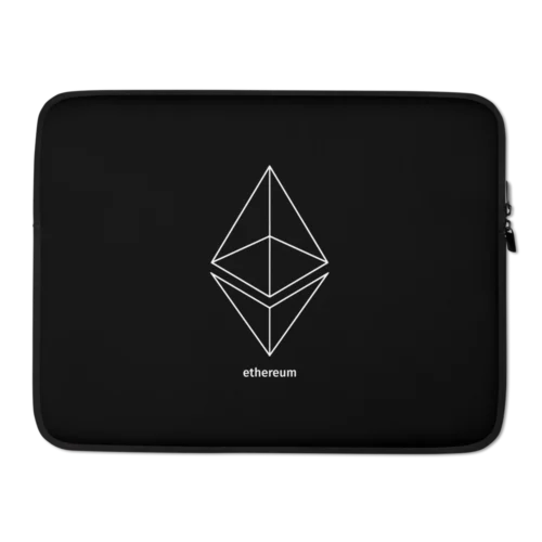 Ethereum White Outline Logo Laptop Sleeve