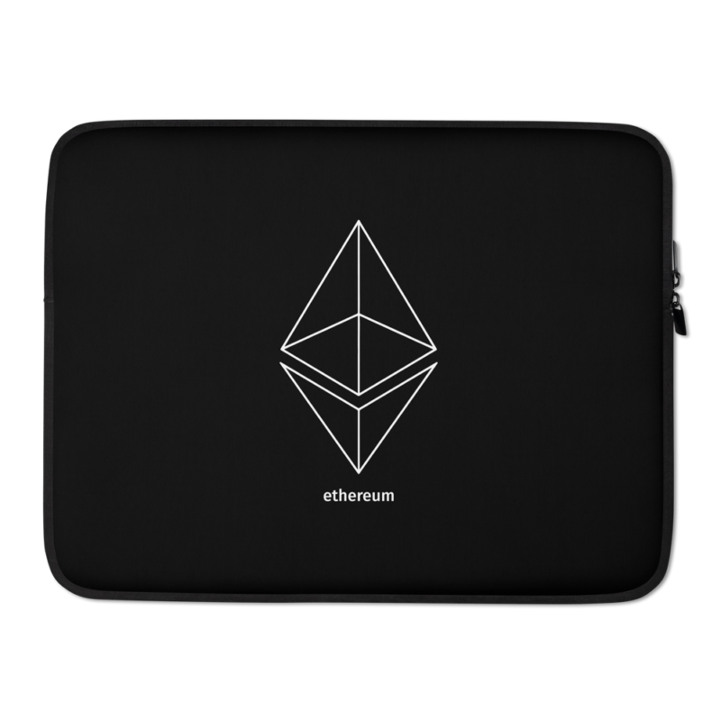 Ethereum White Outline Logo Laptop Sleeve