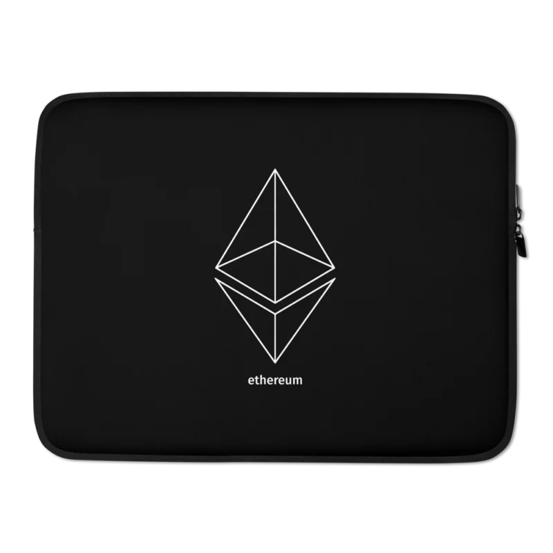 Ethereum White Outline Logo Laptop Sleeve
