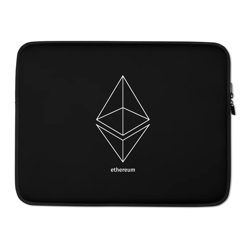 Ethereum White Outline Logo Laptop Sleeve