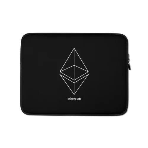 Ethereum White Outline Logo Laptop Sleeve
