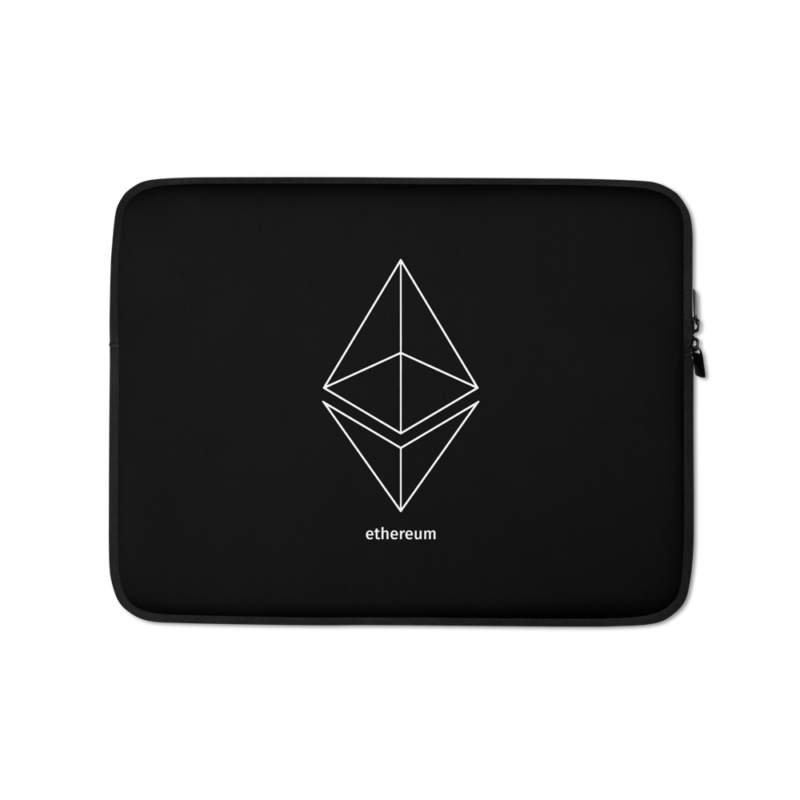 Ethereum White Outline Logo Laptop Sleeve