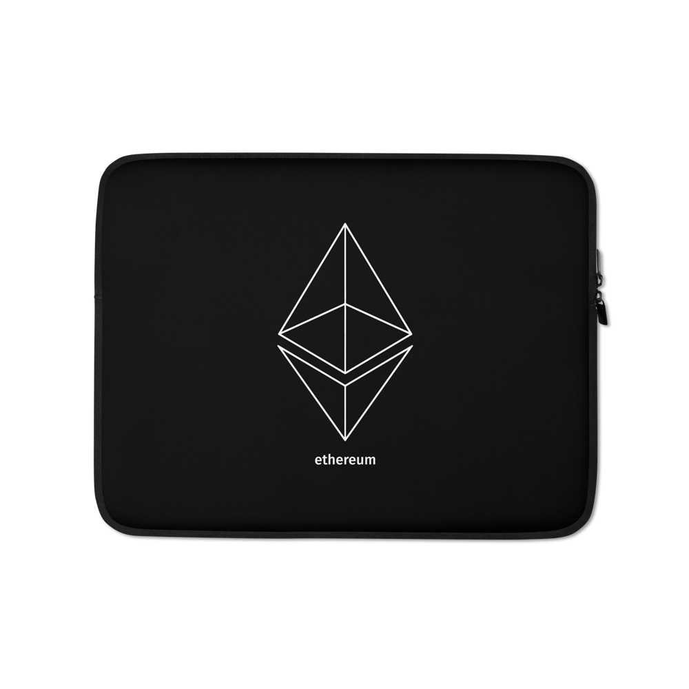 Ethereum White Outline Logo Laptop Sleeve