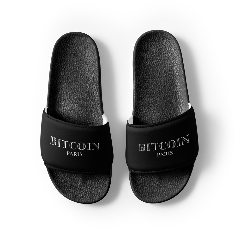 mens slides black front 2 6491c31bcaed2 - Bitcoin Paris Men’s Slides