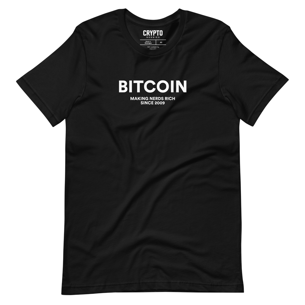 unisex staple t shirt black front 64c16bffdaa53 - Bitcoin Making Nerds Rich Since 2009 T-Shirt