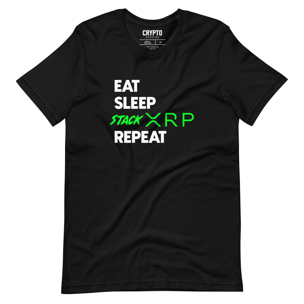 unisex staple t shirt black front 64c42cf53628b - Eat, Sleep, Stack XRP, Repeat T-Shirt