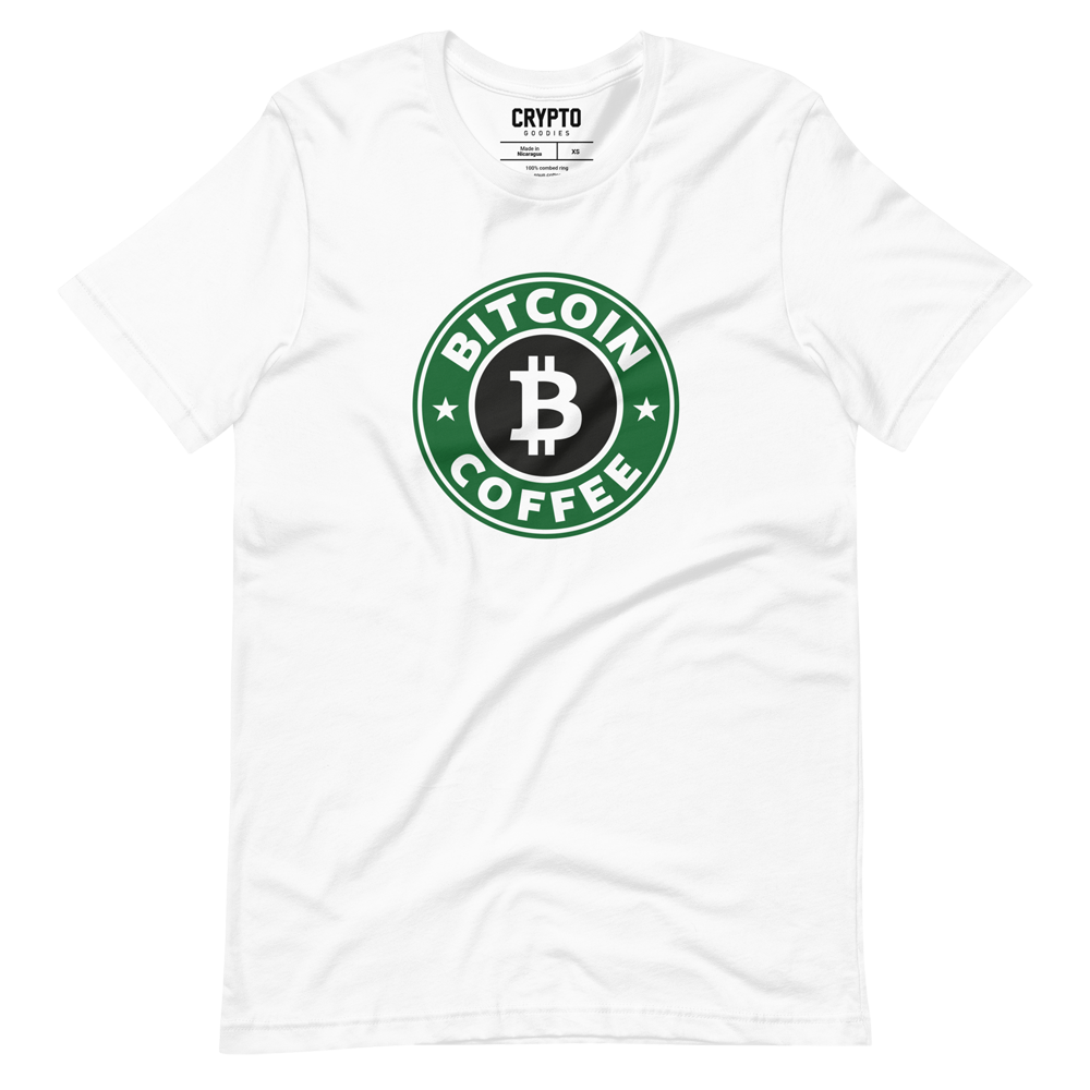 unisex staple t shirt white front 64cbfbbe0800b - Bitcoin Coffee T-Shirt