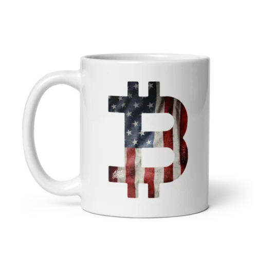 Bitcoin USA Flag mug
