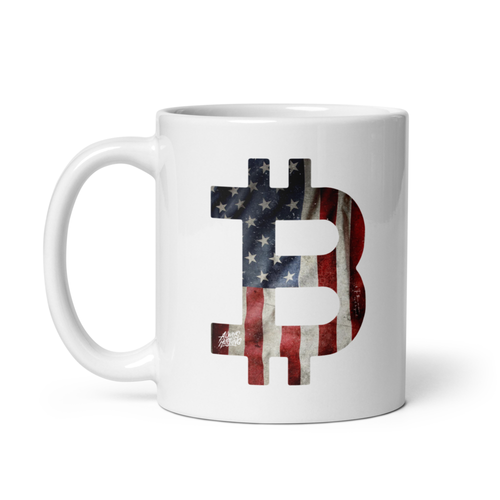 Bitcoin USA Flag mug
