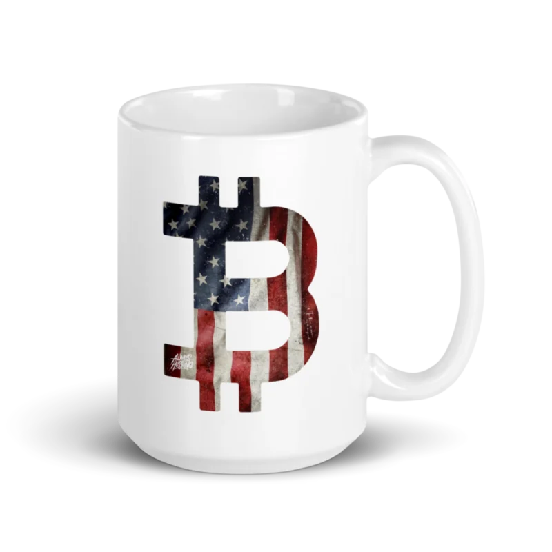 Bitcoin USA Flag mug