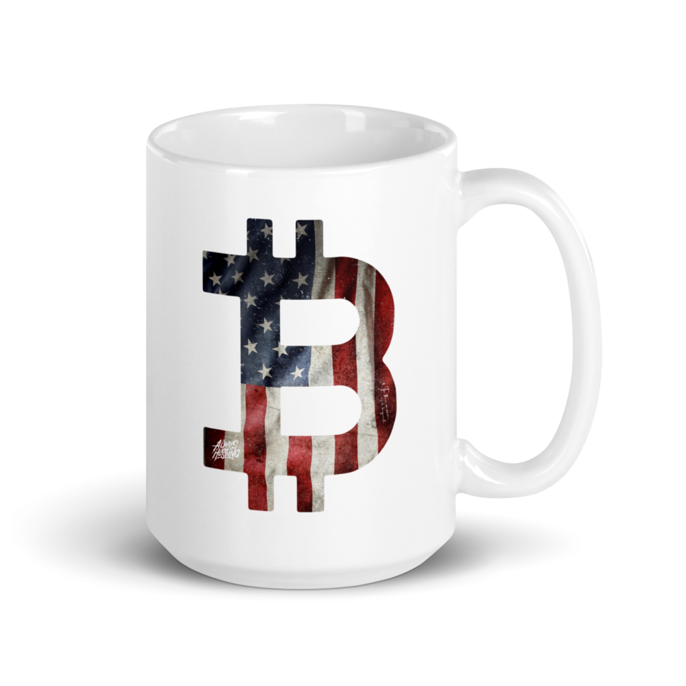 Bitcoin USA Flag mug