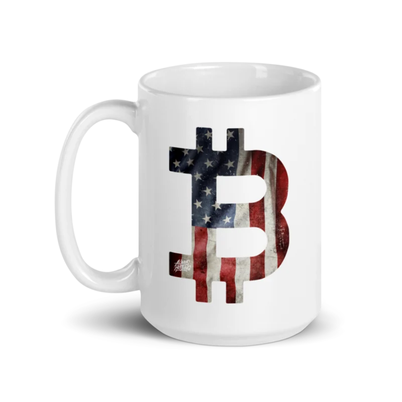 Bitcoin USA Flag mug