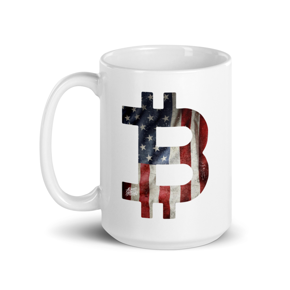 Bitcoin USA Flag mug