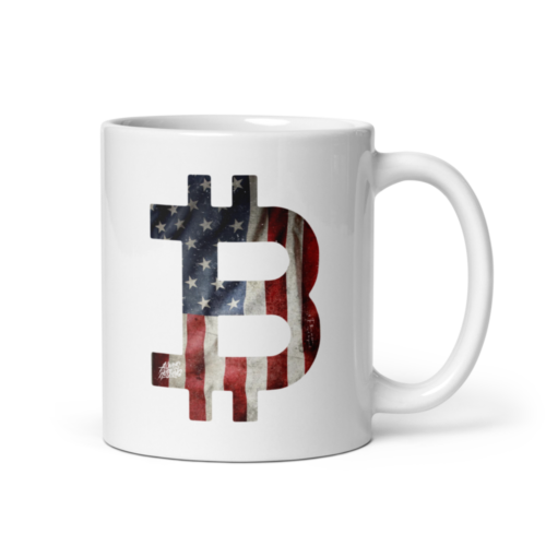 Bitcoin USA Flag mug