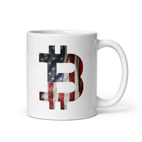 Bitcoin USA Flag mug