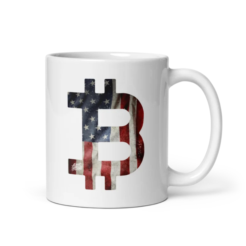 Bitcoin USA Flag mug
