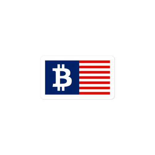 Bitcoin USA Flag Sticker