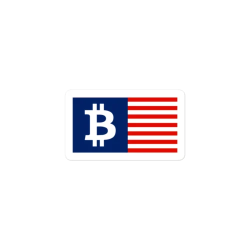 Bitcoin USA Flag Sticker