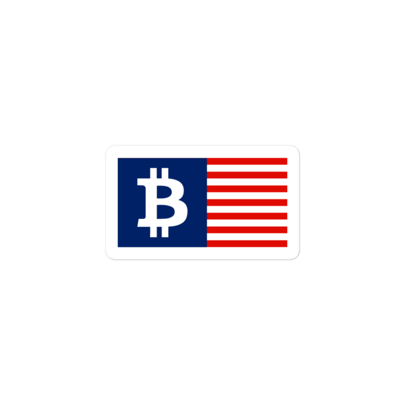 Bitcoin USA Flag Sticker