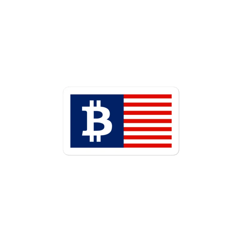 Bitcoin USA Flag Sticker