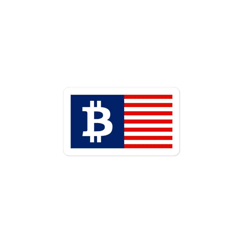 Bitcoin Usa Flag Sticker