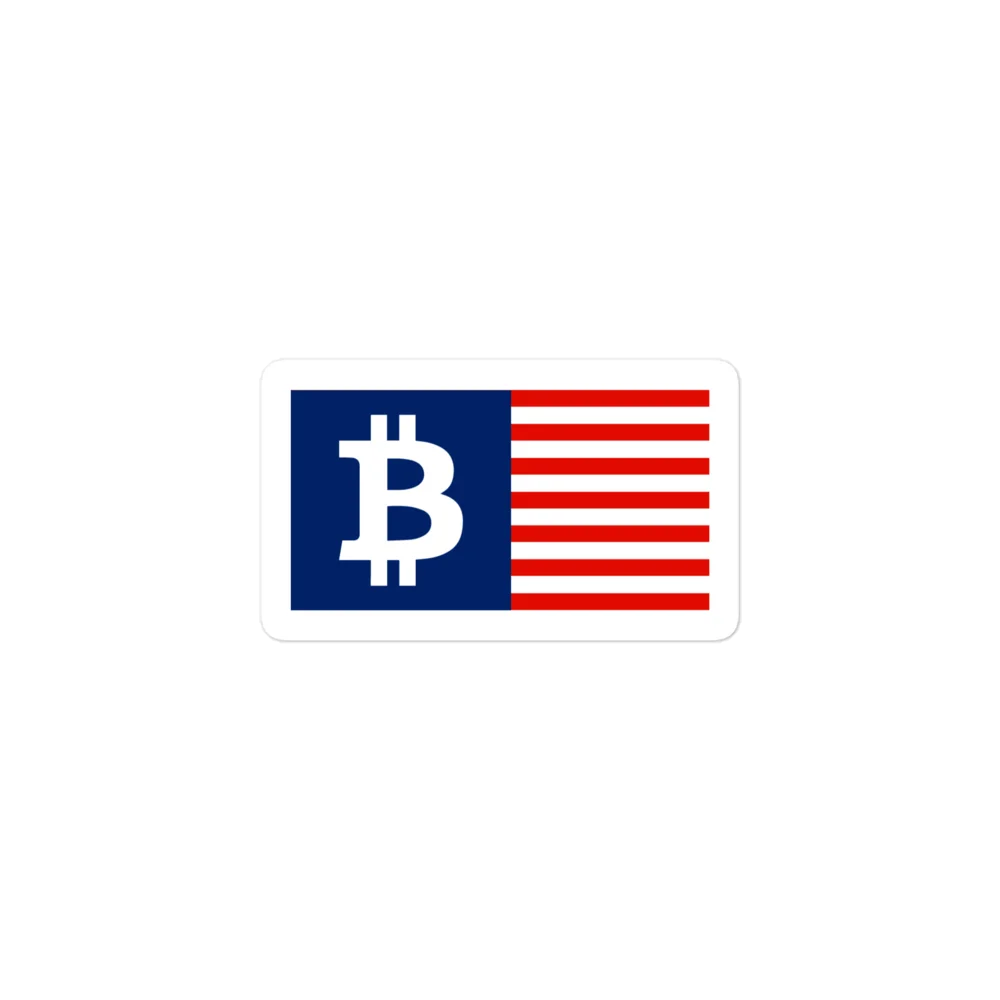 Bitcoin USA Flag Sticker - Image 2
